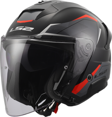 LS2 OF618 Verso II Open Face Motorcycle Helmet - Air Black/Red