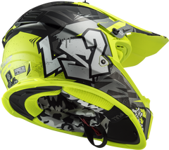 LS2 MX437 Fast II Mini Motocross Helmet - Crusher Black/Yellow