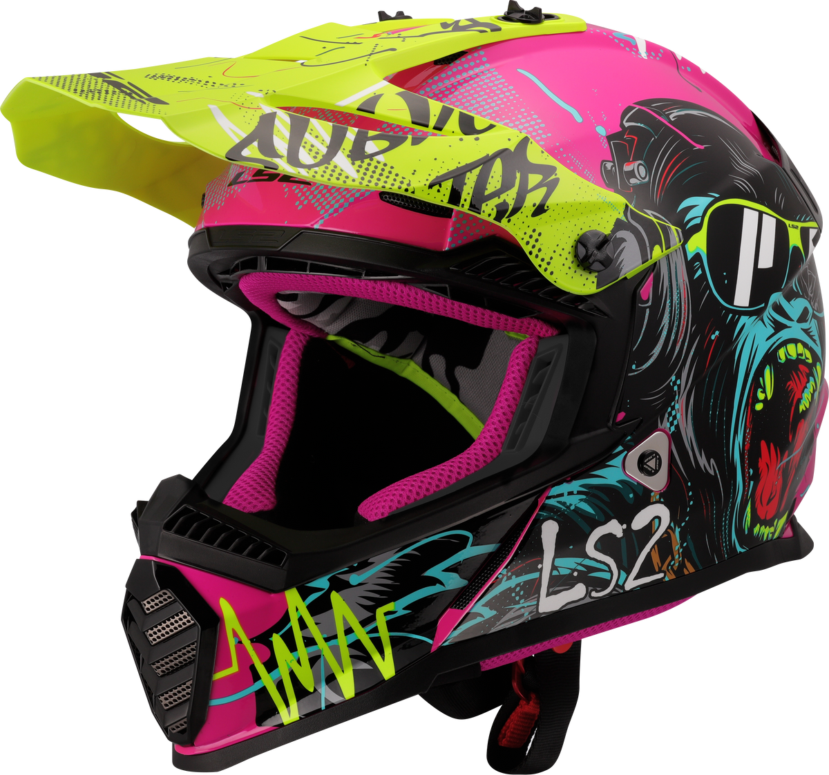 LS2 MX437 Fast II Mini Motocross Helmet - Gorilla Purple