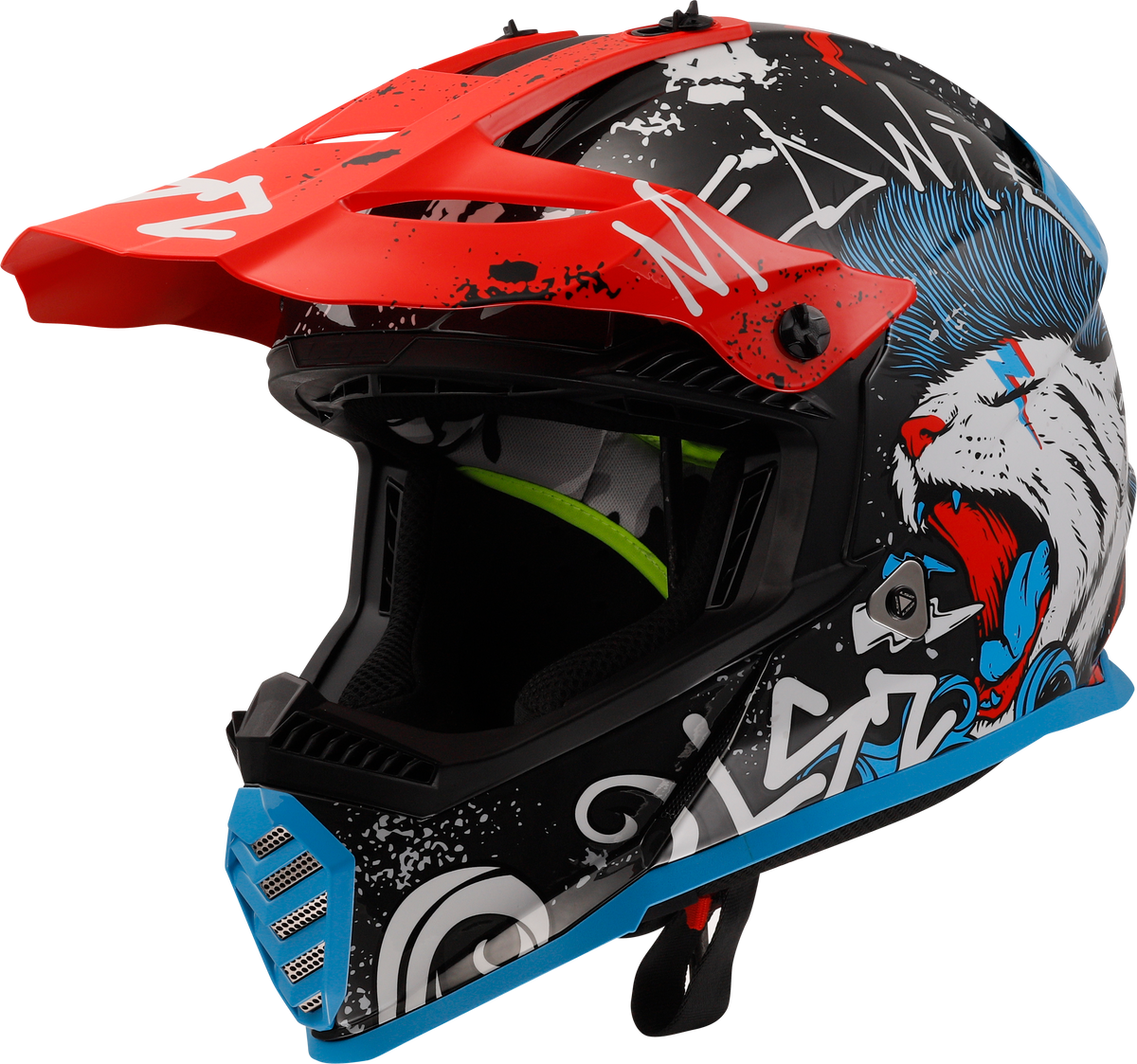 LS2 MX437 Fast II Mini Motocross Helmet - Starmaw Black
