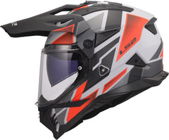 LS2 MX702 Pioneer II Adventure Motorcycle Helmet - Block Grey/Red