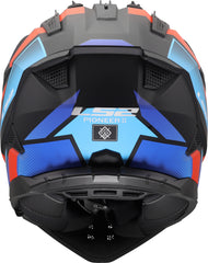 LS2 MX702 Pioneer II Adventure Motorcycle Helmet - Block Black/Red/Blue