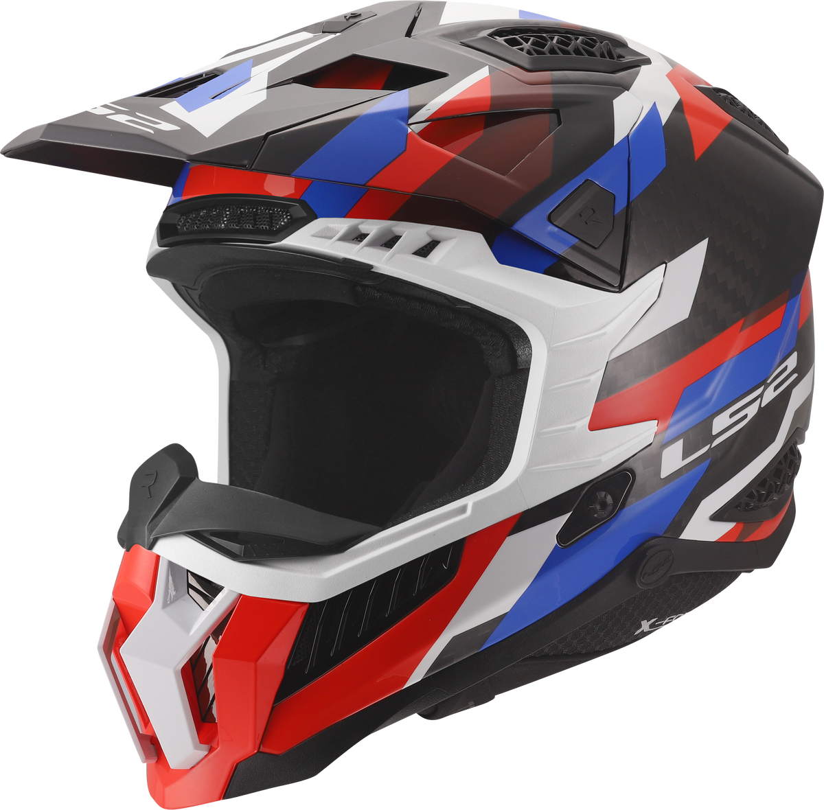 LS2 MX703 X-Force Phantom Motocross Helmet - White/Blue/Red