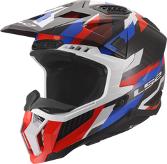 LS2 MX703 X-Force Phantom Motocross Helmet - White/Blue/Red