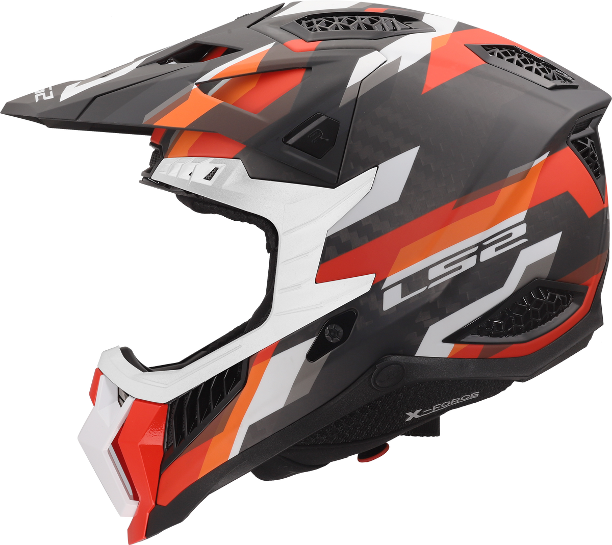 LS2 MX703 X-Force Phantom Motocross Helmet - Orange/Red