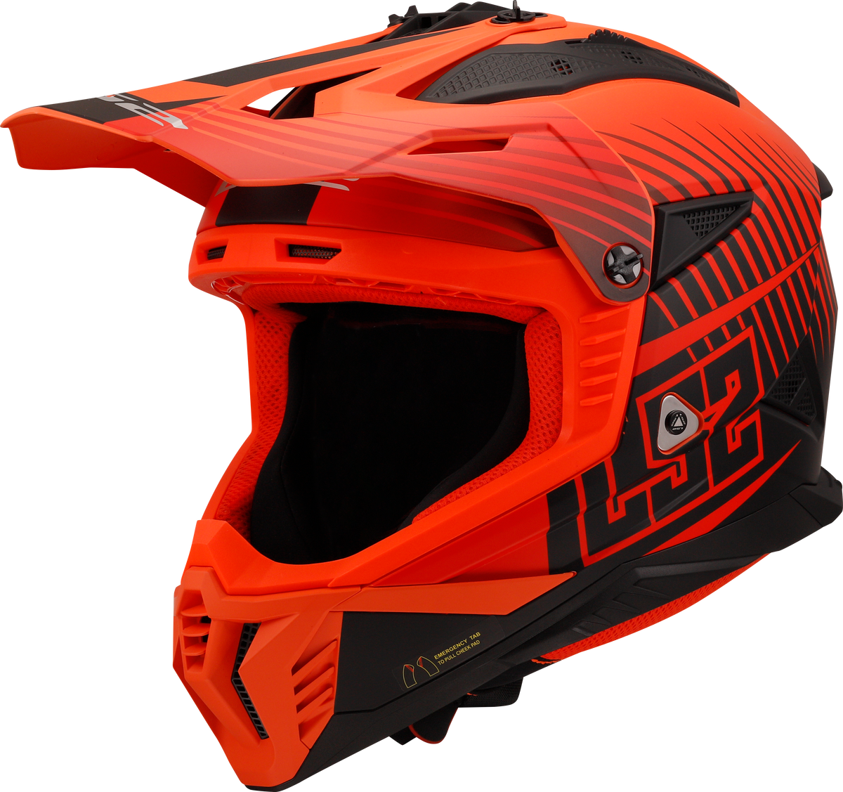 LS2 MX708 Fast II Motocross Helmet - Duck Matt Hi-Vis Orange/Red