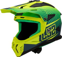 LS2 MX708 Fast II Motocross Helmet - Duck Matt Hi-Vis Green/Hi-Vis Yellow
