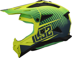 LS2 MX708 Fast II Motocross Helmet - Duck Matt Hi-Vis Green/Hi-Vis Yellow