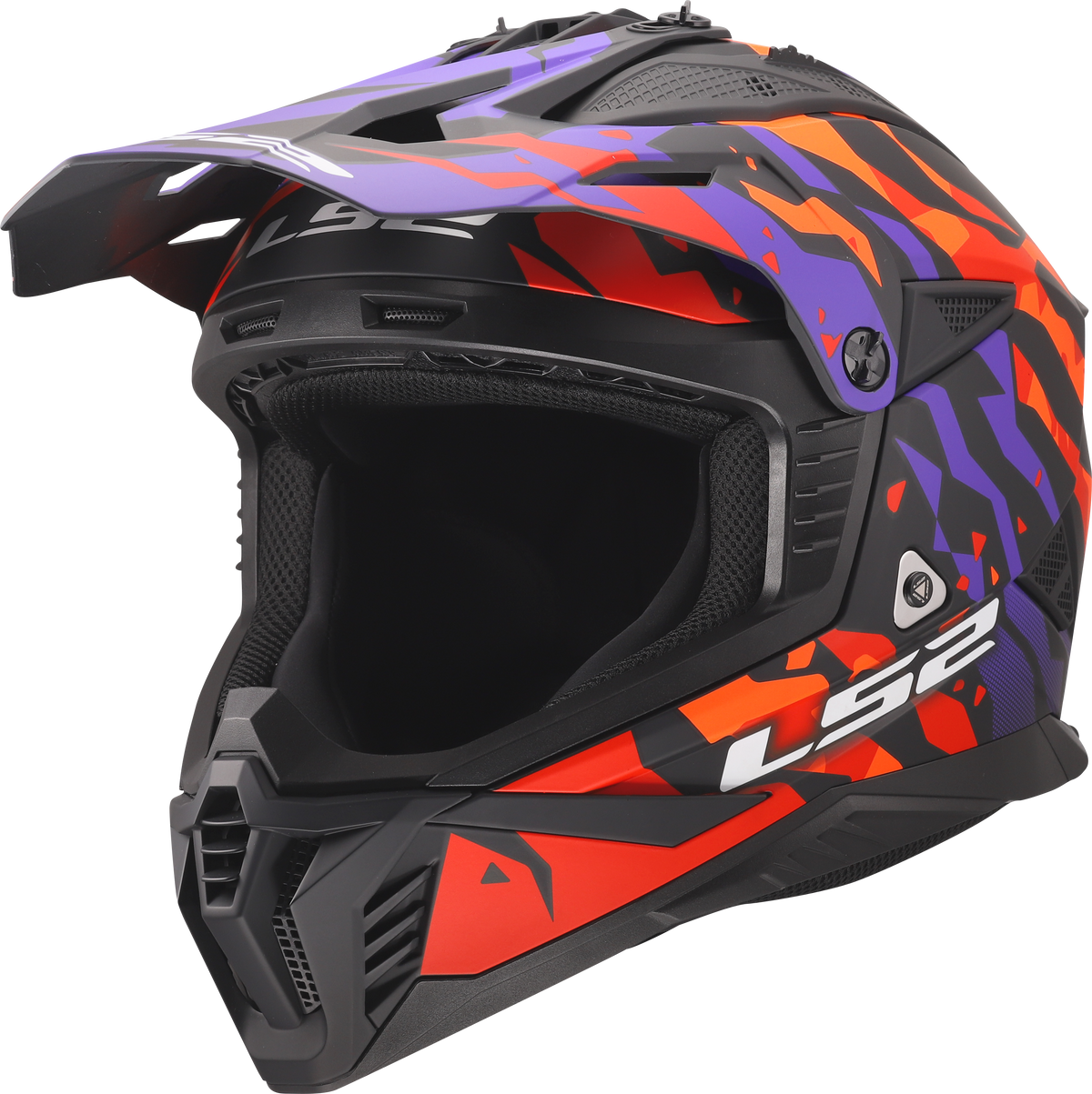 LS2 MX708 Fast II Motocross Helmet - Grotesk Purple/Orange