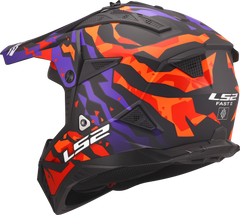 LS2 MX708 Fast II Motocross Helmet - Grotesk Purple/Orange