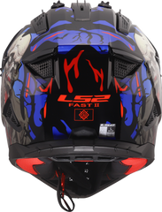 LS2 MX708 Fast II Motocross Helmet - Zombie II Black/Red/Blue