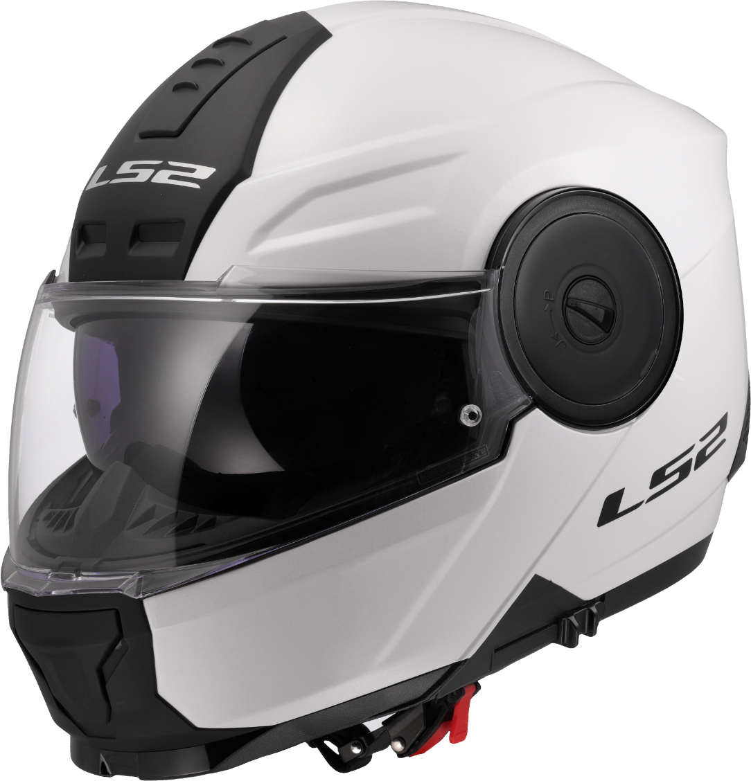 LS2 FF902 Scope II Flip Up Motorcycle Helmet - Gloss White