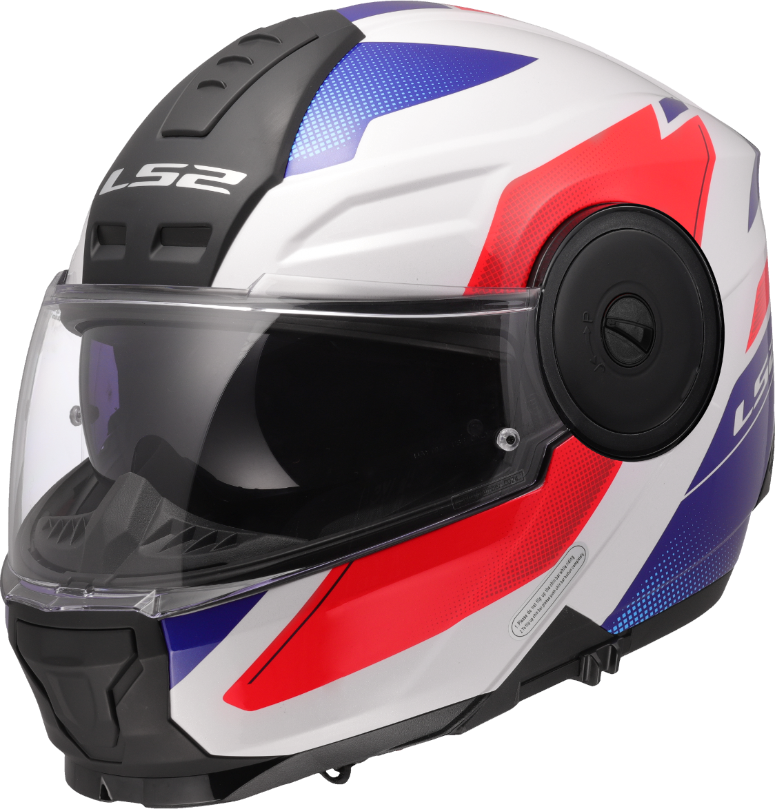 LS2 FF902 Scope II Flip Up Motorcycle Helmet - Duria White/Blue/Red