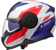 LS2 FF902 Scope II Flip Up Motorcycle Helmet - Duria White/Blue/Red