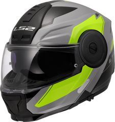 LS2 FF902 Scope II Flip Up Motorcycle Helmet - Duria Hi-Vis Yellow/Grey