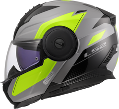 LS2 FF902 Scope II Flip Up Motorcycle Helmet - Duria Hi-Vis Yellow/Grey