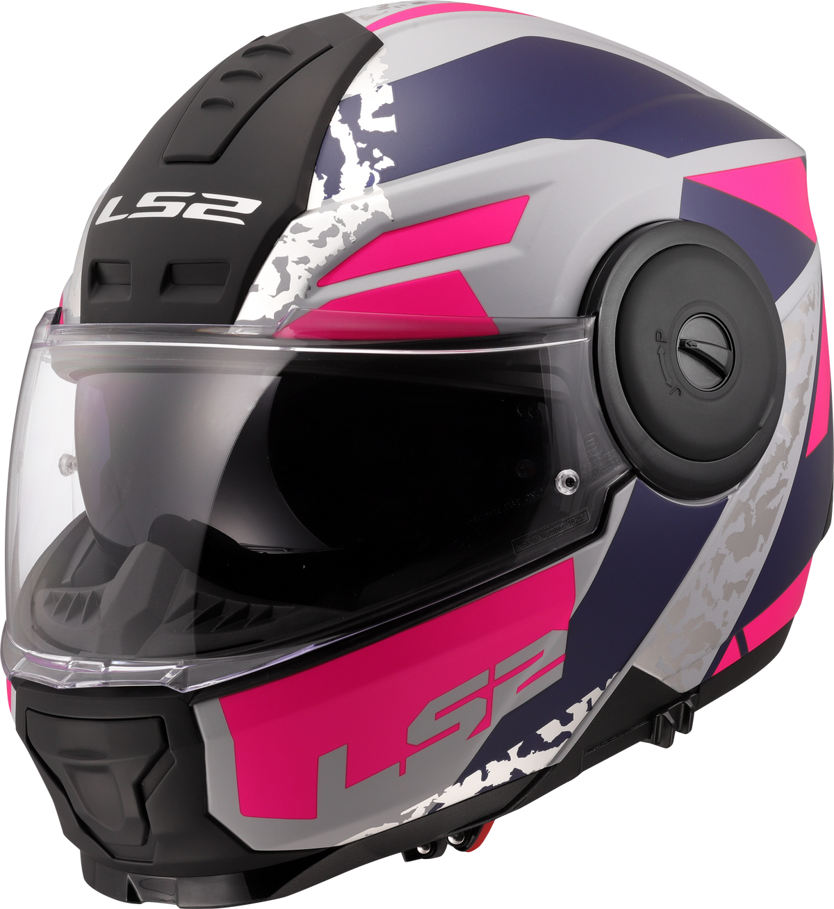 LS2 FF902 Scope II Flip Up Motorcycle Helmet - Oxyd Grey/Blue/Purple
