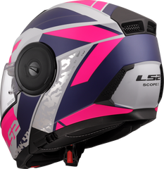 LS2 FF902 Scope II Flip Up Motorcycle Helmet - Oxyd Grey/Blue/Purple