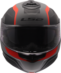 LS2 FF908 Strobe II Flip Up Motorcycle Helmet - Monza Matt Black/Grey/Red