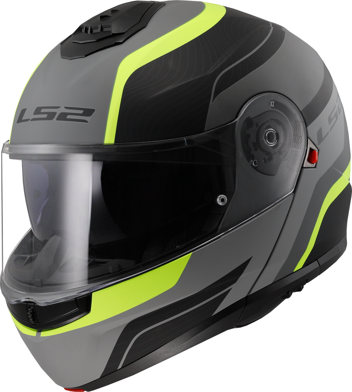 LS2 FF908 Strobe II Flip Up Motorcycle Helmet - Monza Matt Black/Yellow