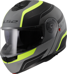 LS2 FF908 Strobe II Flip Up Motorcycle Helmet - Monza Matt Black/Yellow