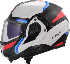LS2 FF910 Advant II Flip Up Motorcycle Helmet - Triple White/Blue/Red
