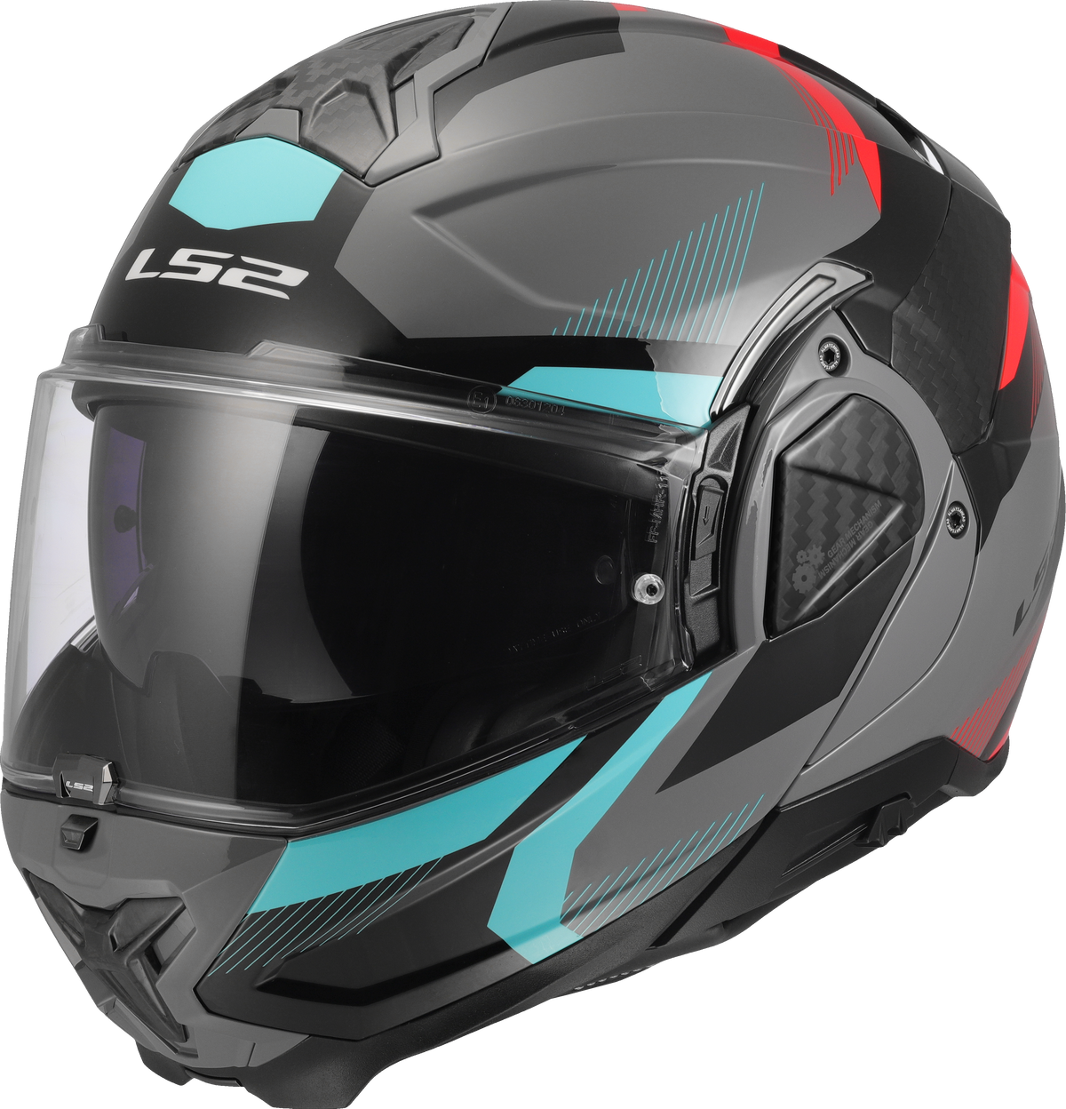 LS2 FF910 Advant II Flip Up Motorcycle Helmet - Triple Nardo Grey/Blue/Red