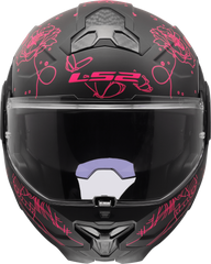 LS2 FF910 Advant II Flip Up Motorcycle Helmet - Sophia Black/Pink