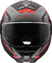 LS2 FF910 Advant II Flip Up Motorcycle Helmet - Glide Black/Grey/Red