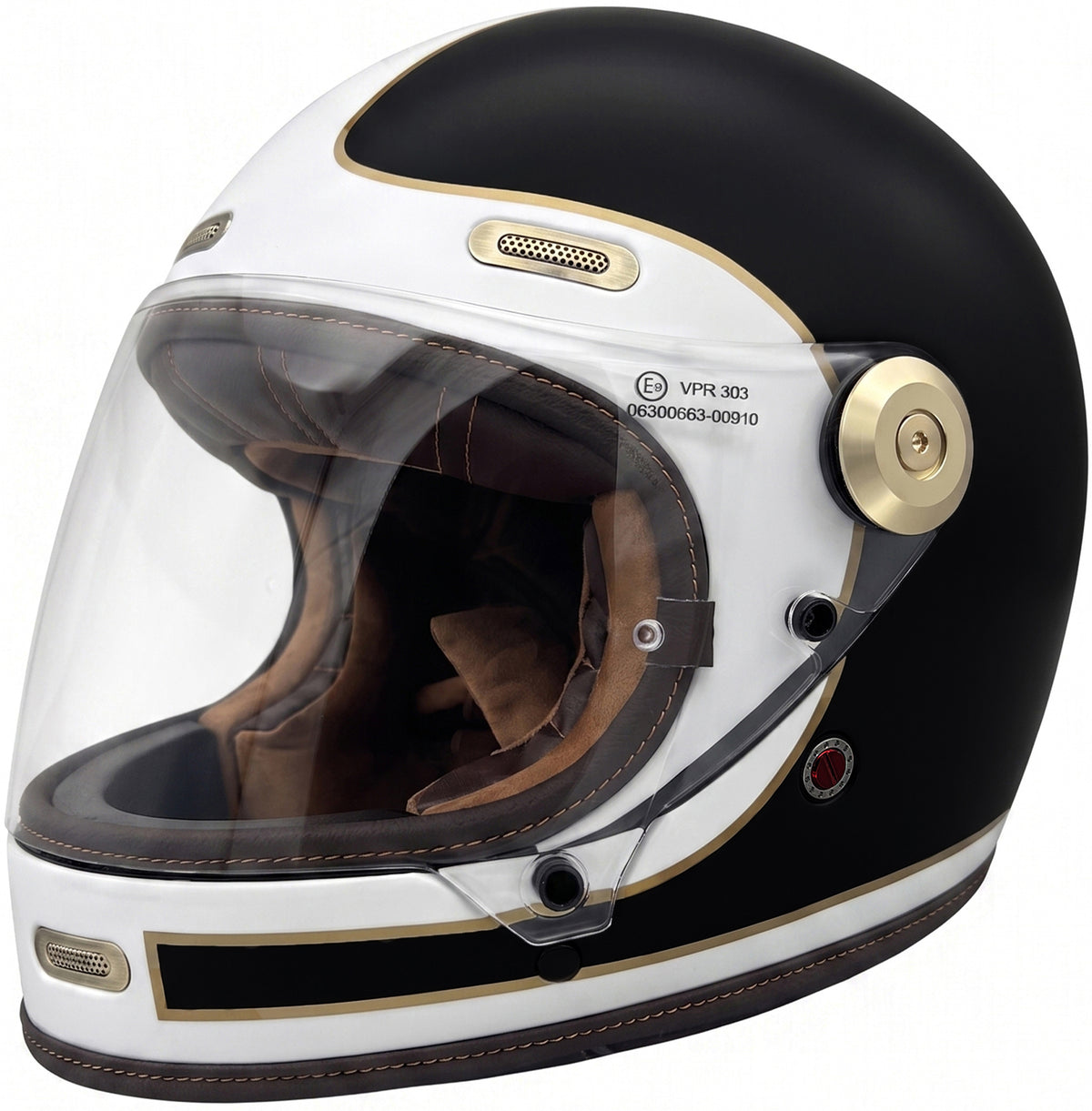 ViPER F660 Full Face Retro Motorcycle Helmet - Black/White
