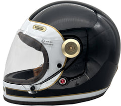 ViPER F660 Full Face Retro Motorcycle Helmet - Black/White