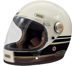 ViPER F660 Full Face Retro Motorcycle Helmet - Stripes Cream/Burgundy