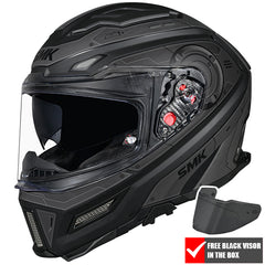 SMK Agnar Full Face Motorcycle Helmet - Cyborg Gloss Grey
