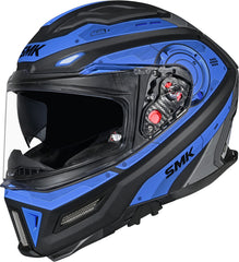 SMK Agnar Full Face Motorcycle Helmet - Cyborg Matt Blue
