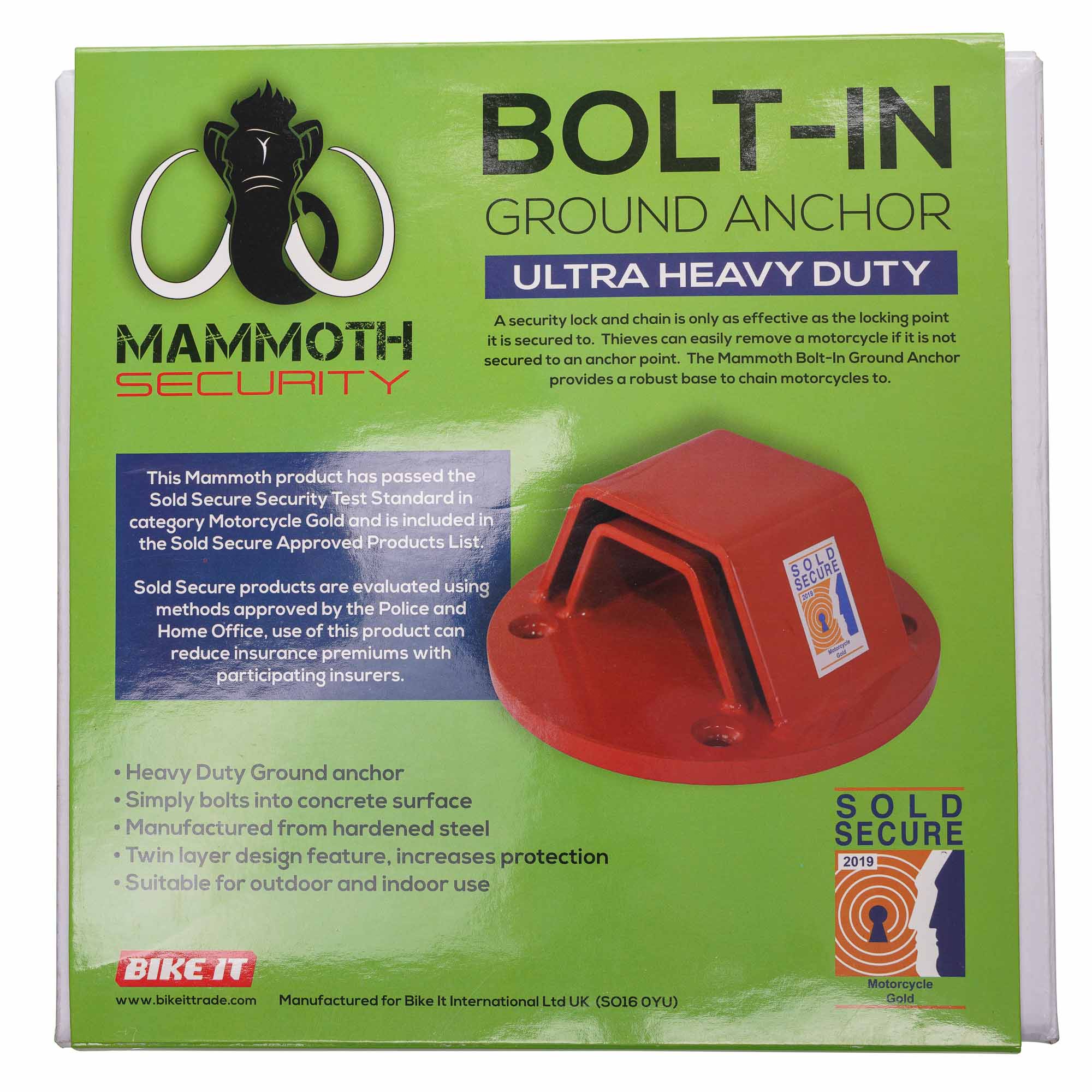 Mammoth Bolt In Ground Anchor Sold Secure Gold Approved
