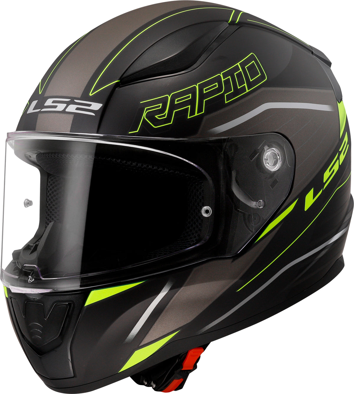 LS2 FF353 Rapid II Full Face Motorcycle Helmet - Rokku Matt Black/Hi-Vis Yellow