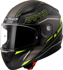 LS2 FF353 Rapid II Full Face Motorcycle Helmet - Rokku Matt Black/Hi-Vis Yellow