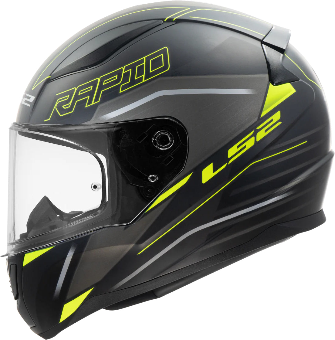 LS2 FF353 Rapid II Full Face Motorcycle Helmet - Rokku Matt Black/Hi-Vis Yellow