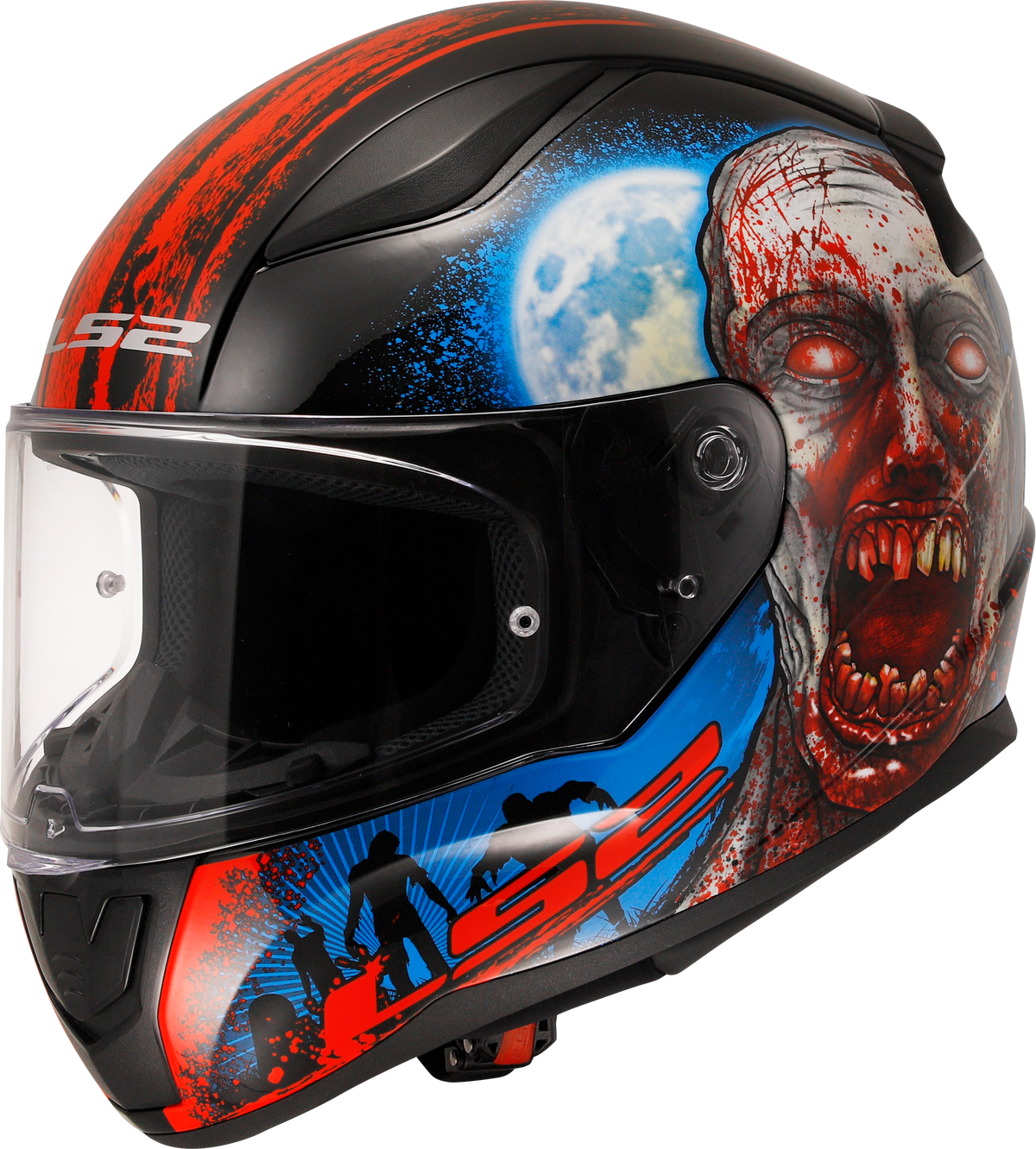 LS2 FF353 Rapid II Full Face Motorcycle Helmet - Zombie Black/Red