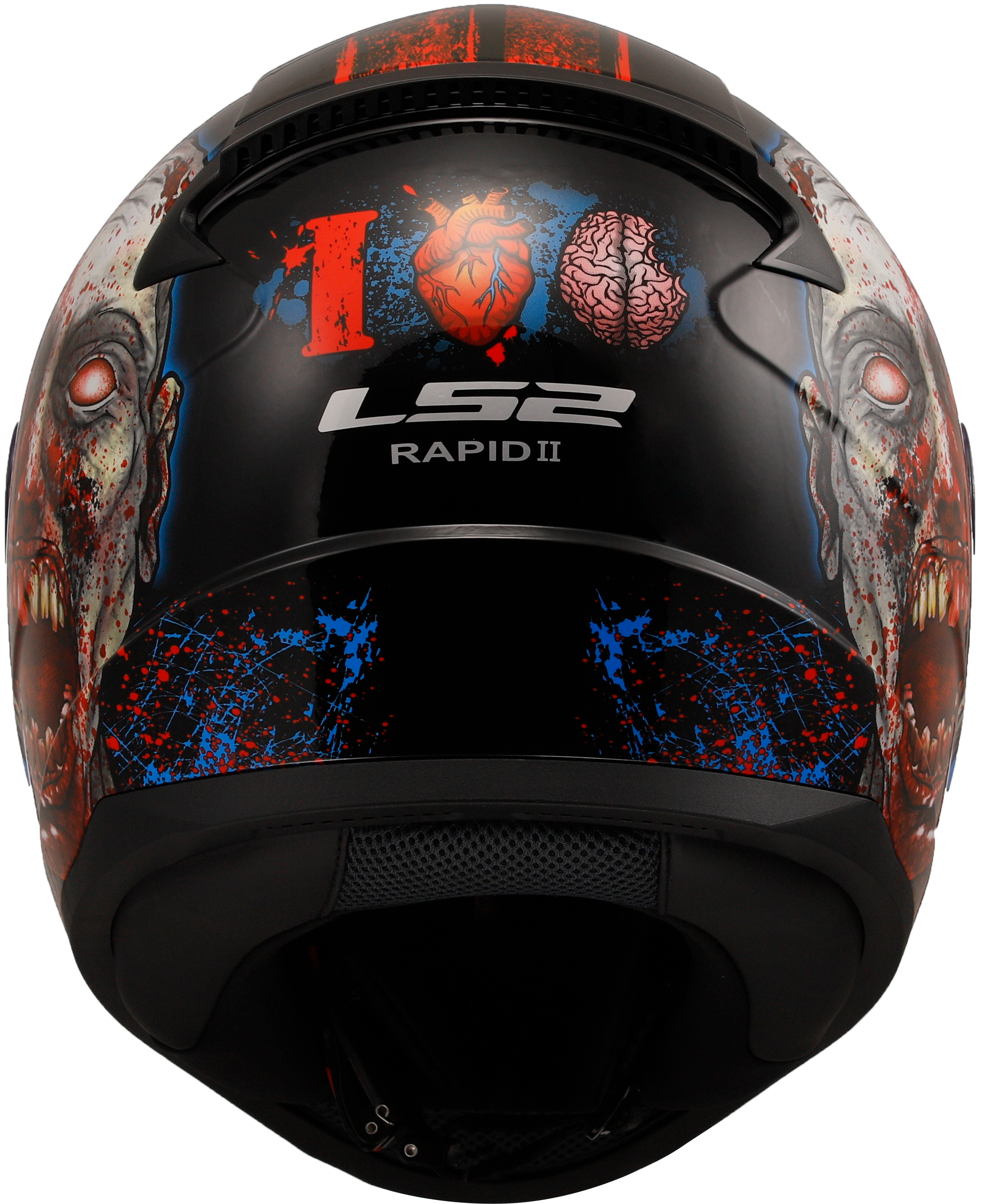 LS2 FF353 Rapid II Full Face Motorcycle Helmet - Zombie Black/Red