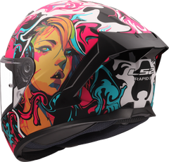 LS2 FF820 Rapid III Full Face Motorcycle Helmet - Cyberg Purple/Cyan