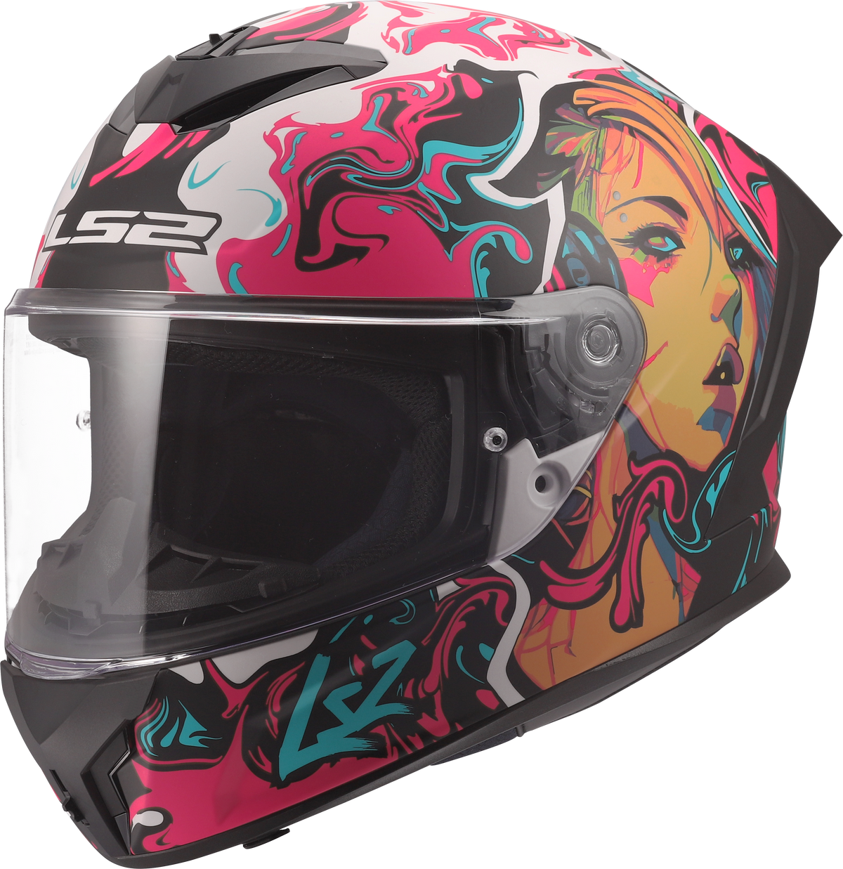 LS2 FF820 Rapid III Full Face Motorcycle Helmet - Cyberg Purple/Cyan