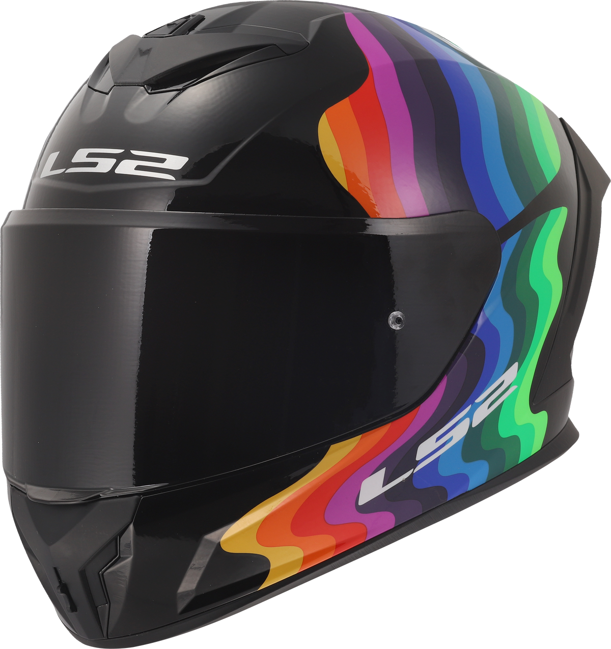 LS2 FF820 Rapid III Full Face Motorcycle Helmet - Flow Black/Multi