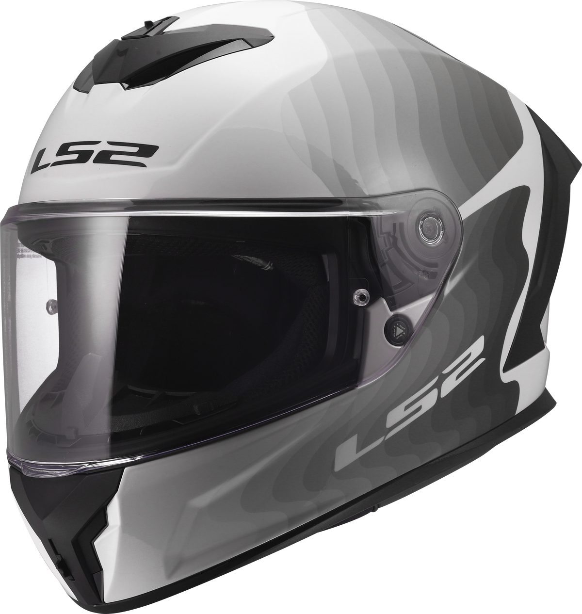 LS2 FF820 Rapid III Full Face Motorcycle Helmet - Flow White/Grey