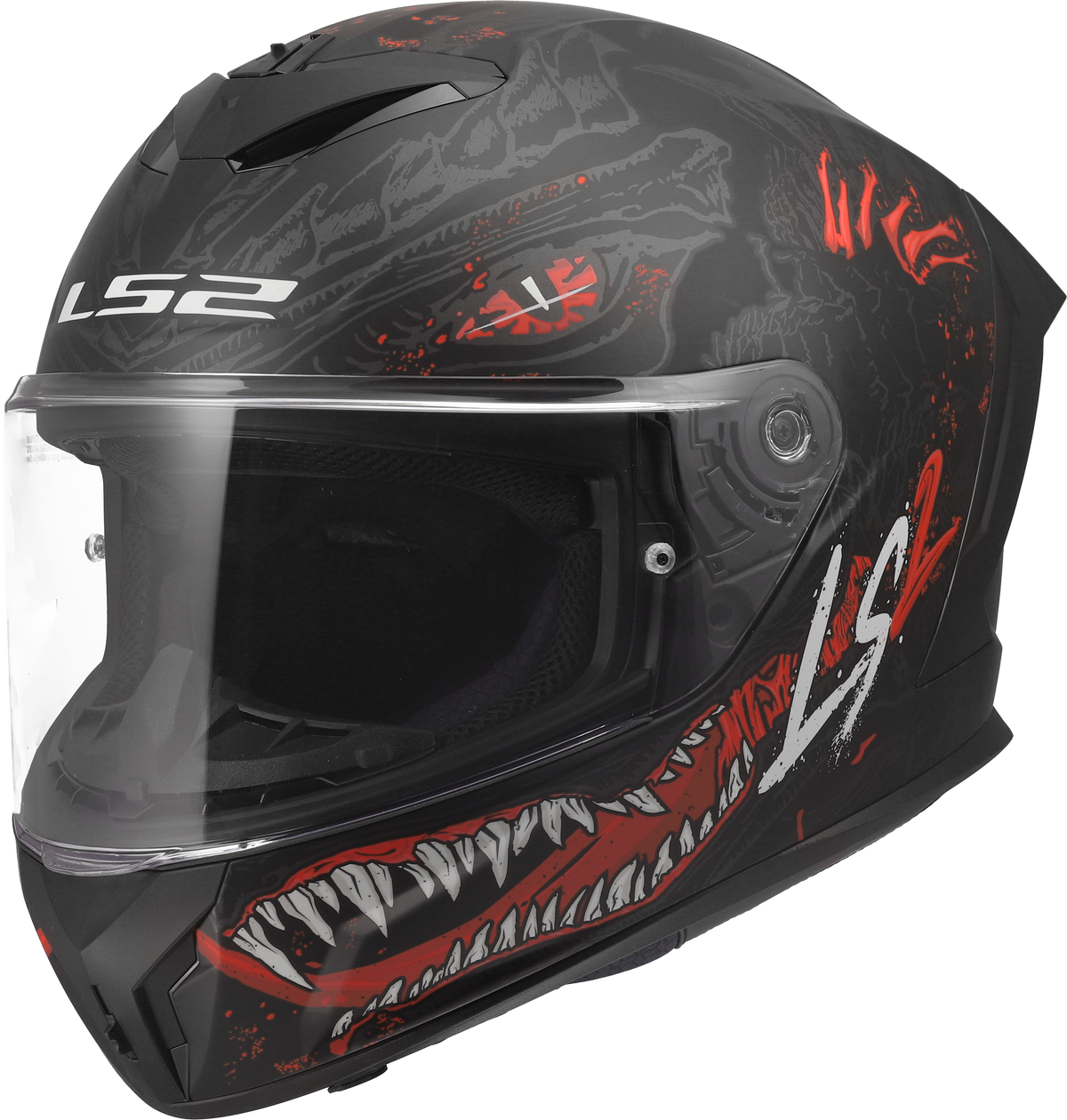 LS2 FF820 Rapid III Full Face Motorcycle Helmet - Kaiju II Black/Red/White