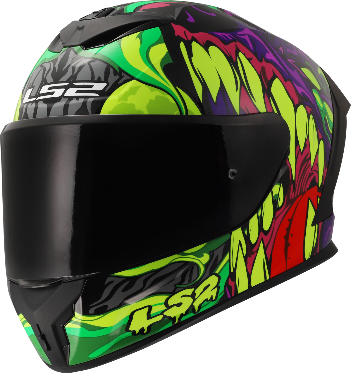 LS2 FF820 Rapid III Full Face Motorcycle Helmet - Lycant Purple/Green