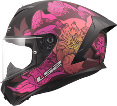 LS2 FF820 Rapid III Full Face Motorcycle Helmet - Poppies II Black/Pink