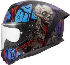 LS2 FF820 Rapid III Full Face Motorcycle Helmet - Zombie II Black/Red/Blue