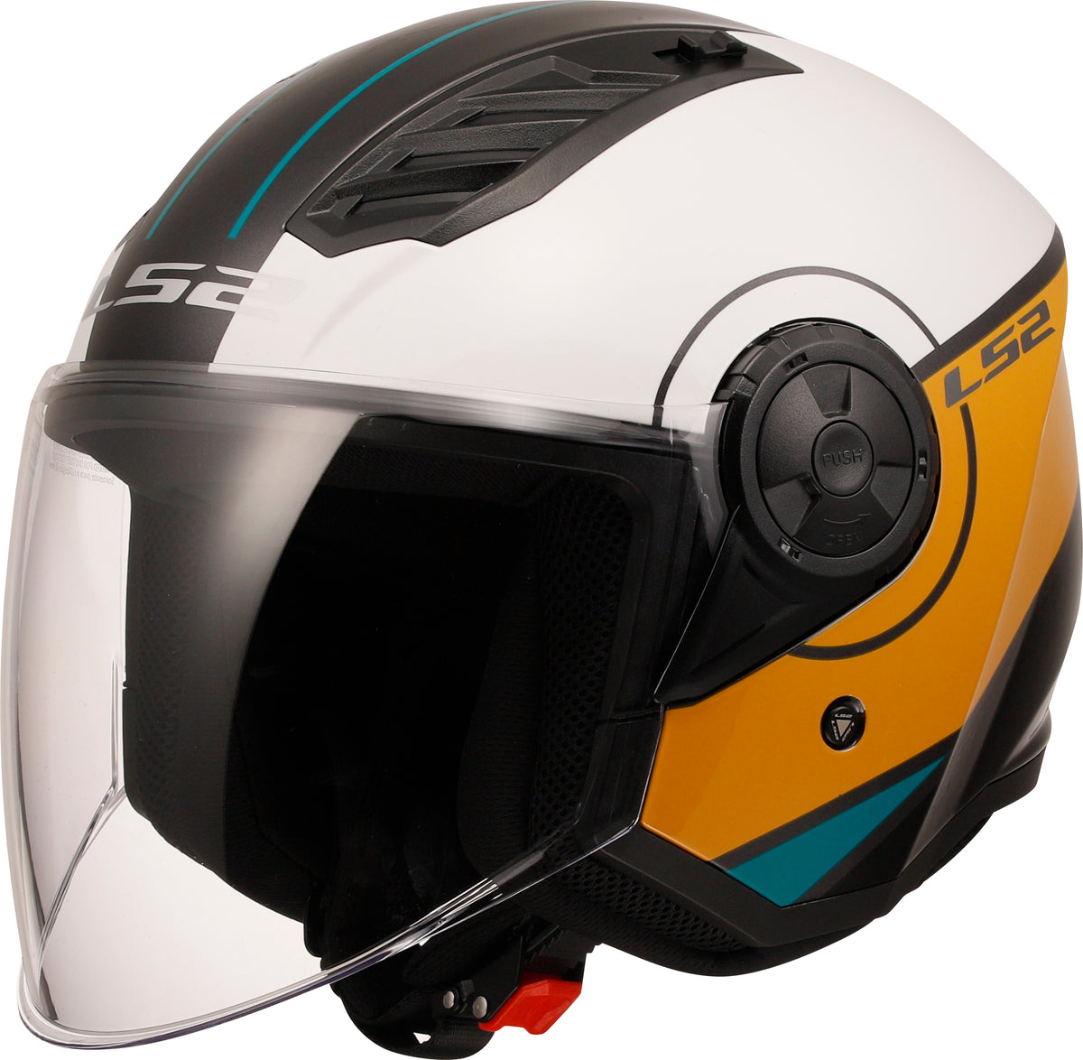 LS2 OF616 Airflow II Open Face Motorcycle Helmet - Cover White/Brown