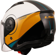 LS2 OF616 Airflow II Open Face Motorcycle Helmet - Cover White/Brown